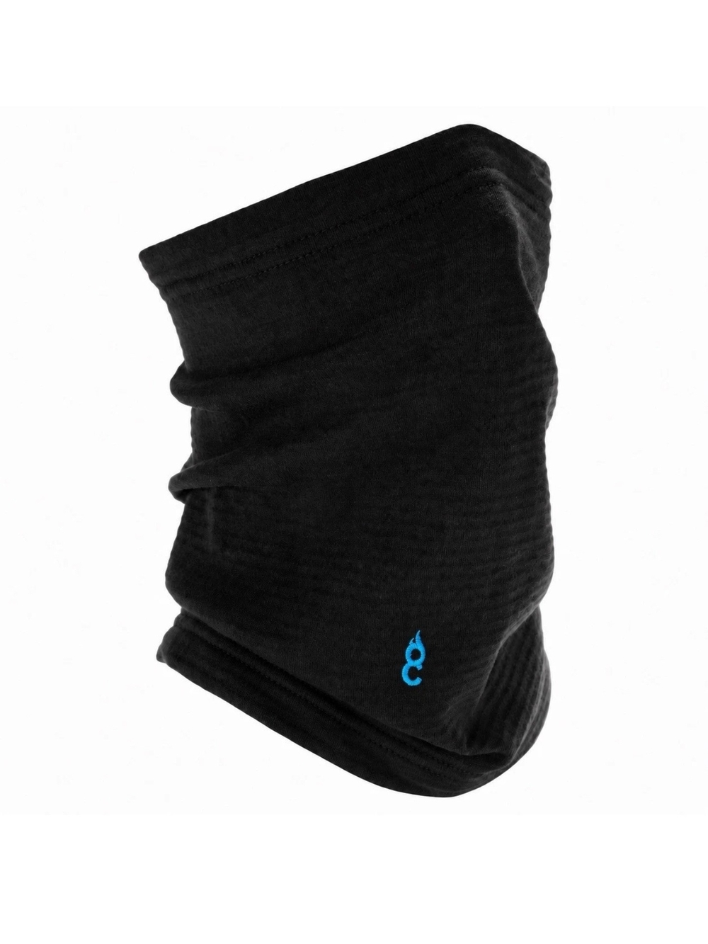 Men's Black Neck Gaiter with Blue Logo - Breathable Face Mask